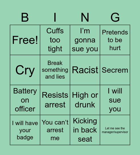 Karen Bingo Card