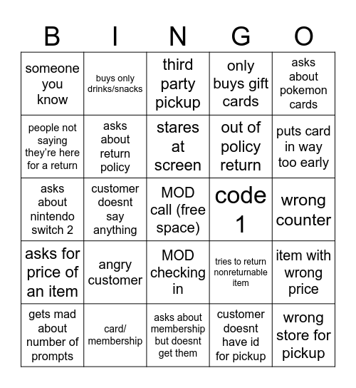 best buy bingo Card