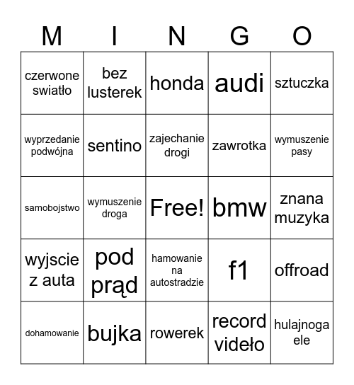 stop cham Bingo Card
