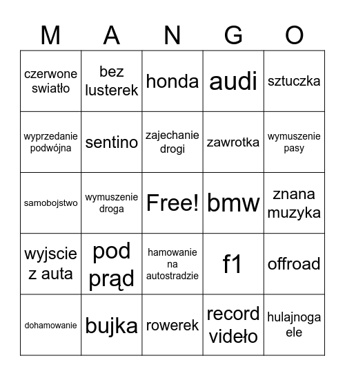 stop cham Bingo Card