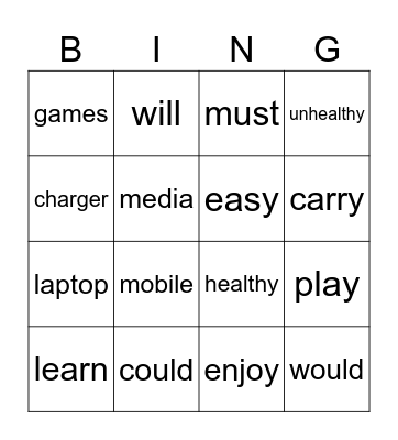 Social Media Bingo Card