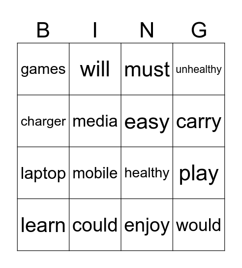 Social Media Bingo Card