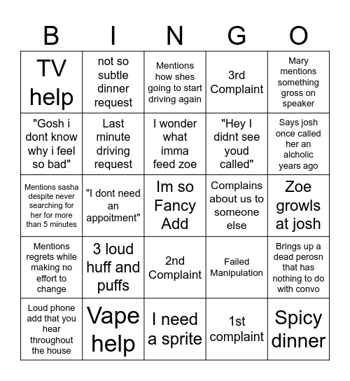 MargieBingo Card