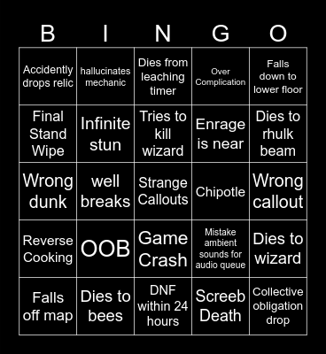 Vow Bingo Card