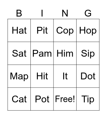 Bingo Fun! Bingo Card