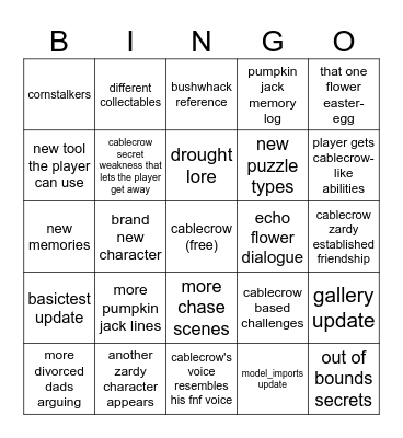 zardy chapter 2 bingo Card