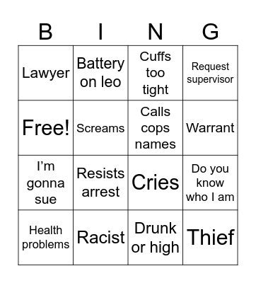 Karen Bingo Card