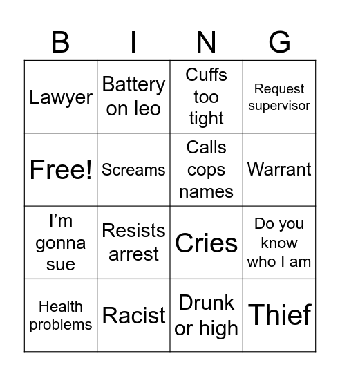 Karen Bingo Card
