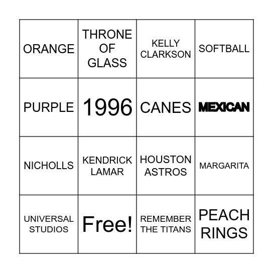 AL & VERONICA Bingo Card