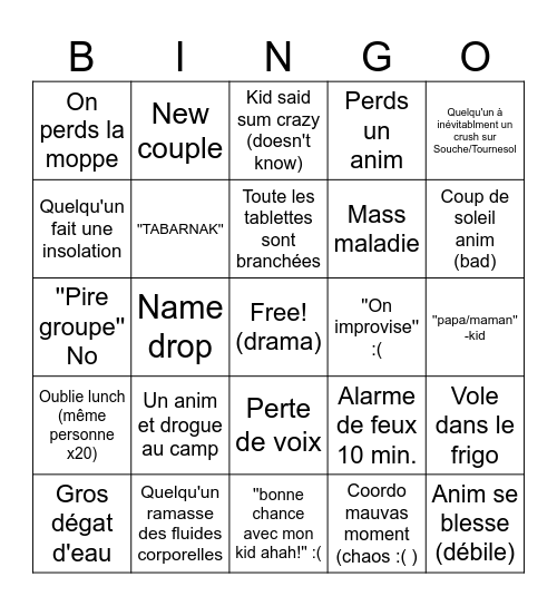 Yopo 2025 Bingo Card