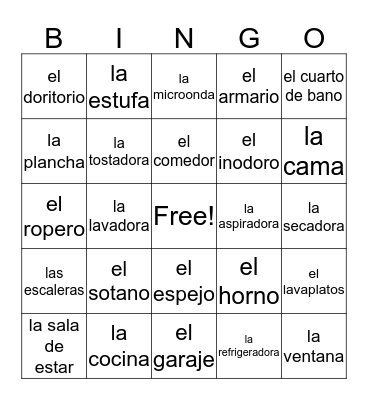 La Casa Bingo Card
