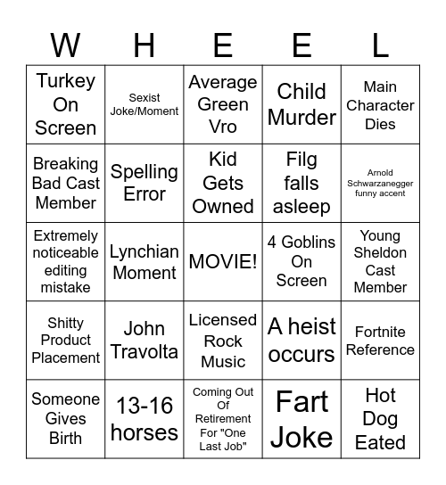 MOVIE Bingo Card