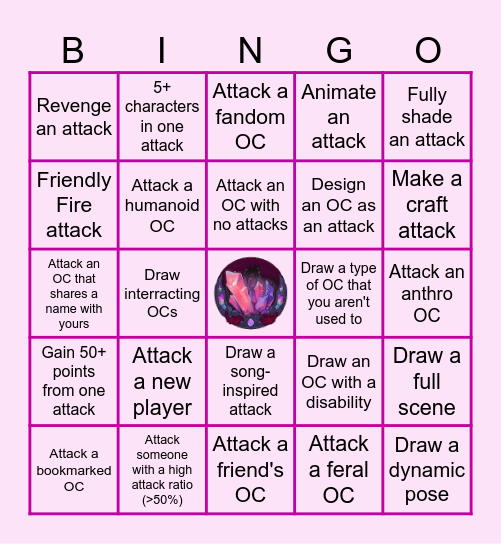 ArtFight Bingo! Bingo Card