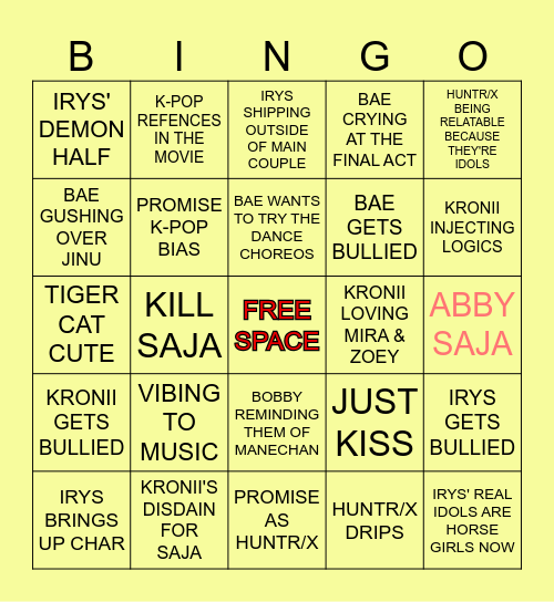 PROMISE KPDH WATCHALONG Bingo Card