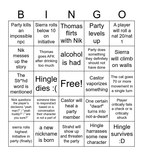 06/29/25 Bingo Card