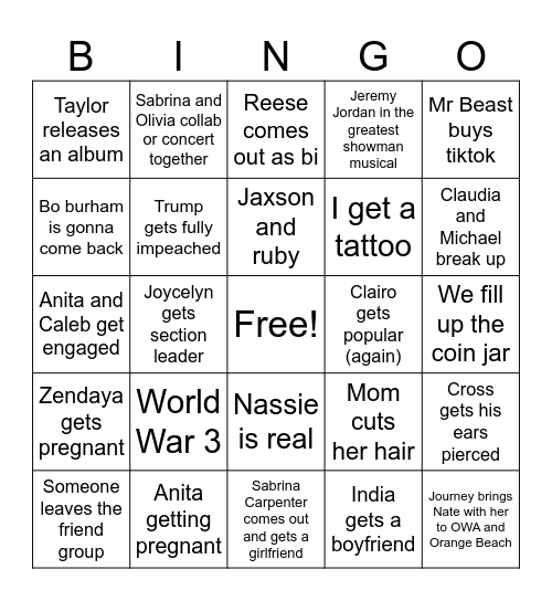 2025 Bingo Card