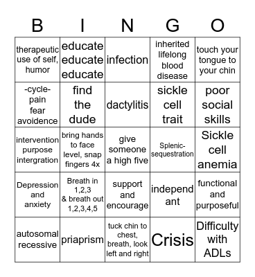 OTA - SCA BINGO Card