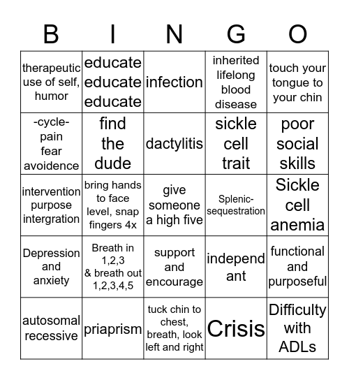 OTA - SCA BINGO Card