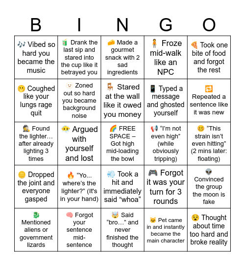 Stoner bingo Card