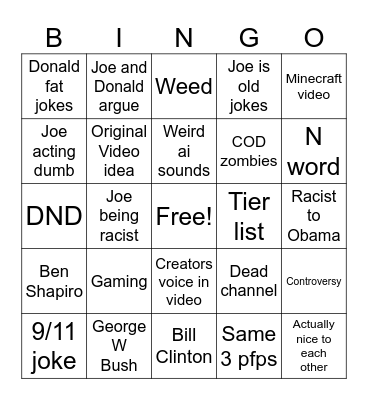 Presidents Ai Bingo Card