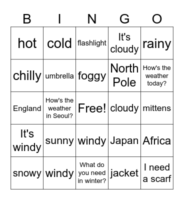 VT CLASS Bingo Card