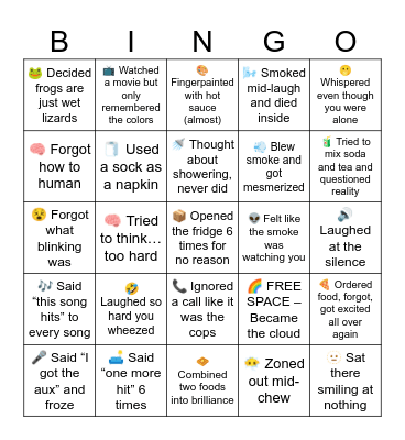 Stoner bingo Card