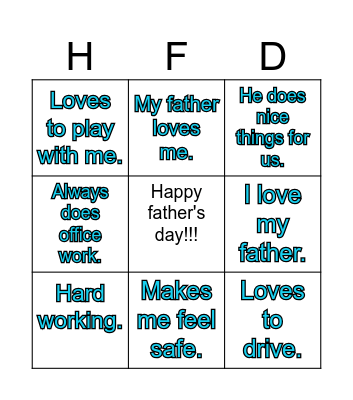 Father's day. Bingo Card