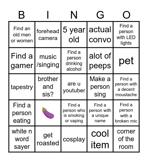 Omegle Bingo Card