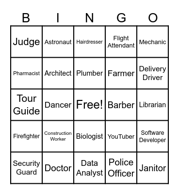 Career Bingo Card