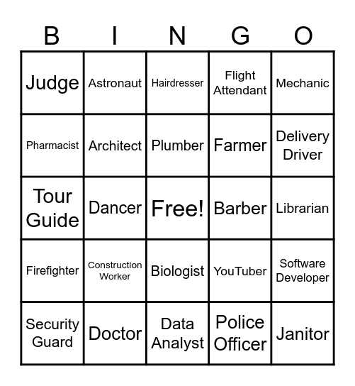Career Bingo Card