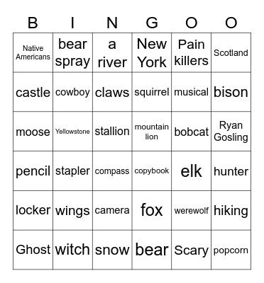 English class bingo! Bingo Card