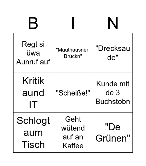 Mandi Bingo Card
