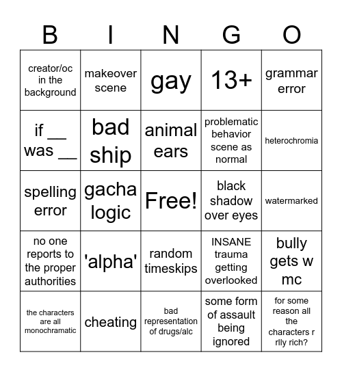 gacha bingo Card