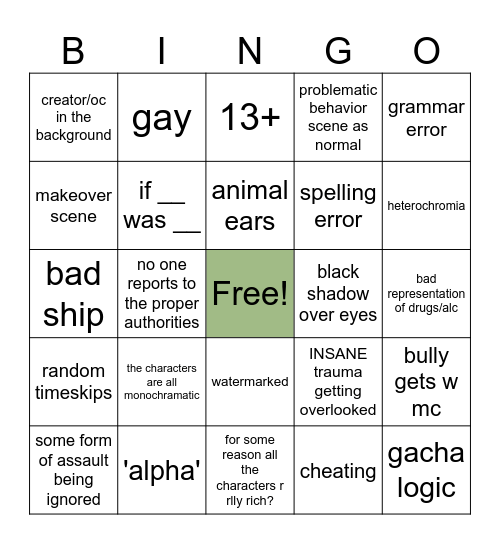 gacha bingo Card