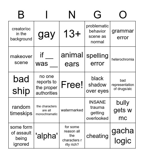 gacha bingo Card