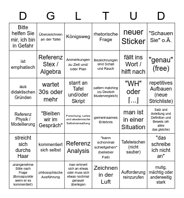 Wie man in DGL zumindest mit Humor untergeht Bingo Card