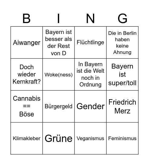 Söder Bingo Card