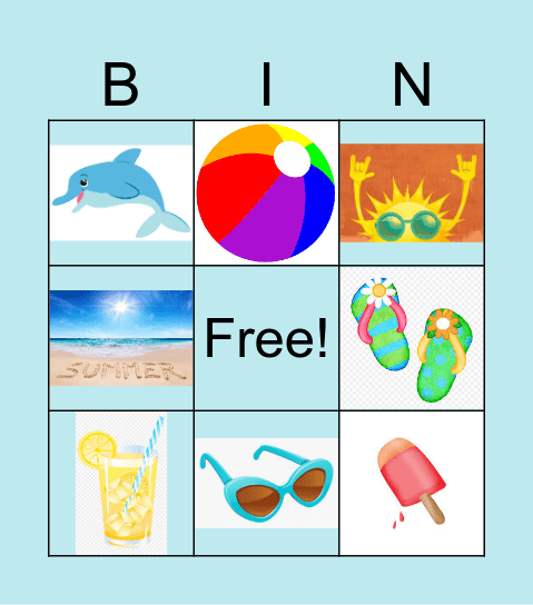 Summer Images Bingo Card
