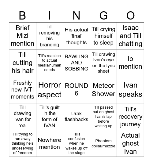 TILL POV Bingo Card