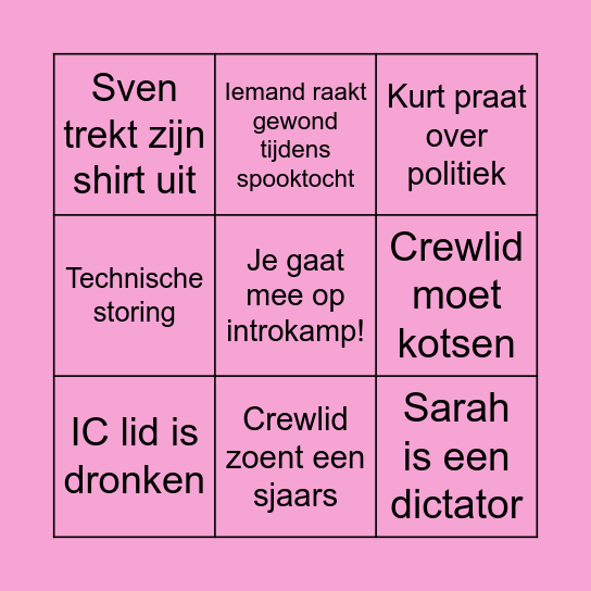 Perikles introkamp! Bingo Card