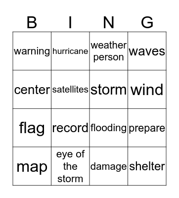 Science bingo Card