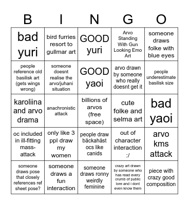 filurig artfight Bingo Card