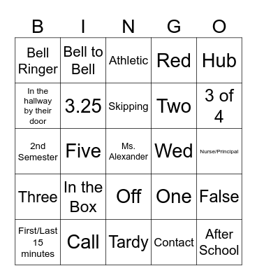 Island Bingo Card