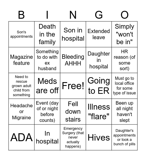 Callin Bingo Card