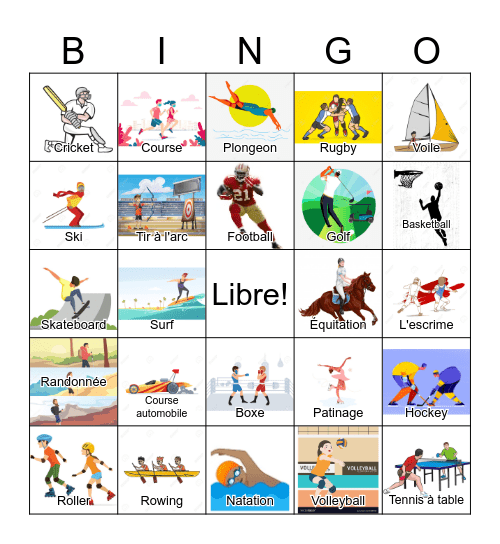 Sports Bingo Card