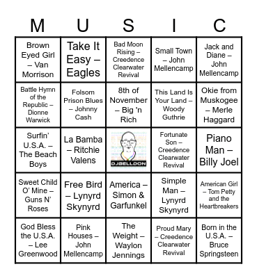 Fourth of July - 45 Bingo Card