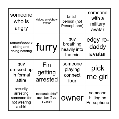 Habitat 84 Bingo Card