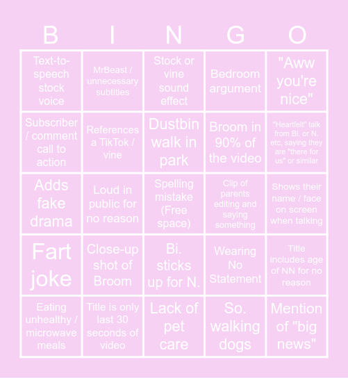 Norris Nuts Bingo Card