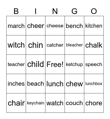 Ch Bingo Card