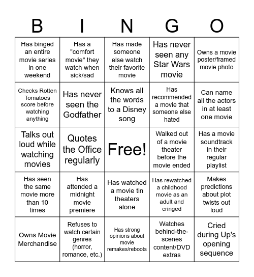 PnE July Social Hour Bingo Card